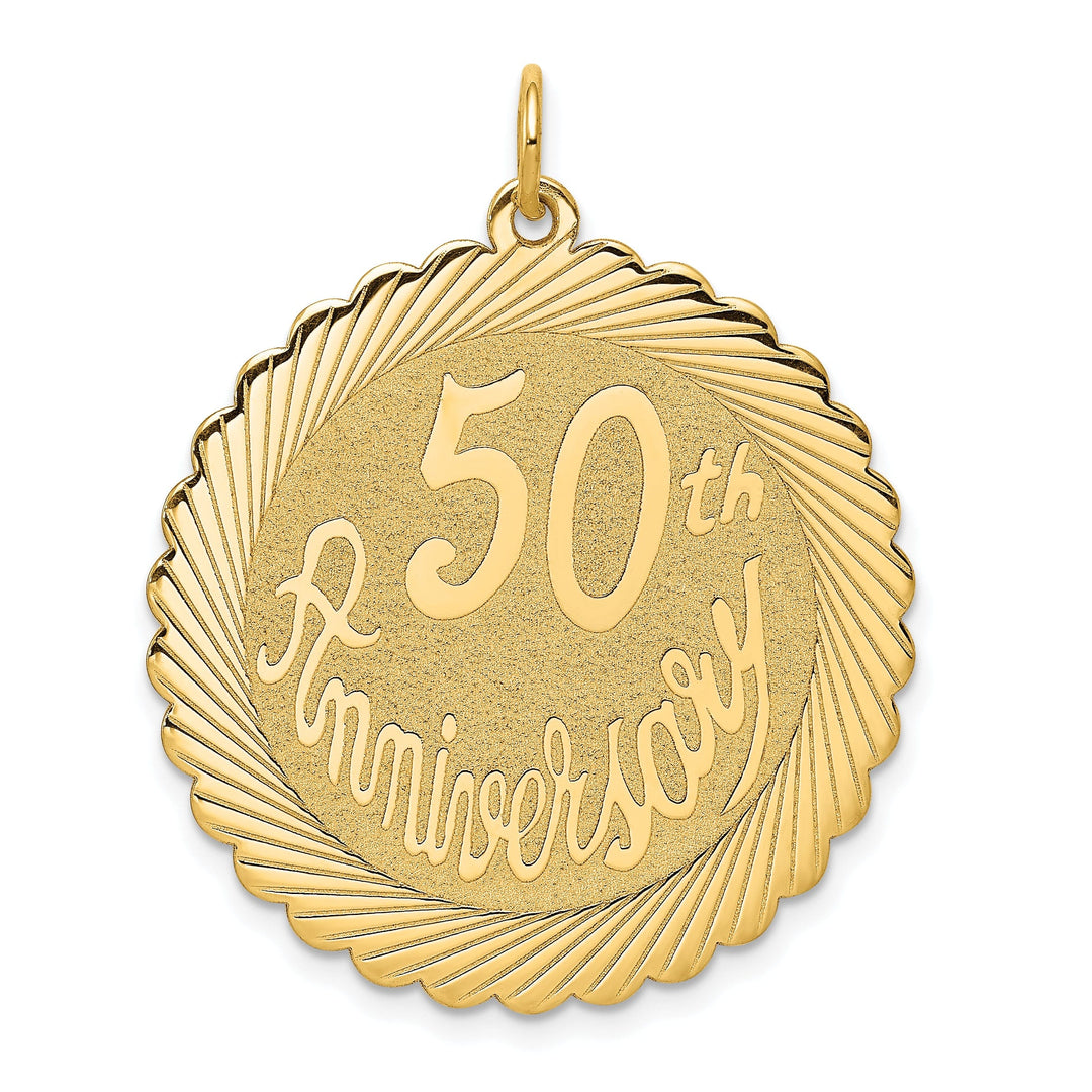 14k Yellow Gold Happy 50th Anniversary Charm