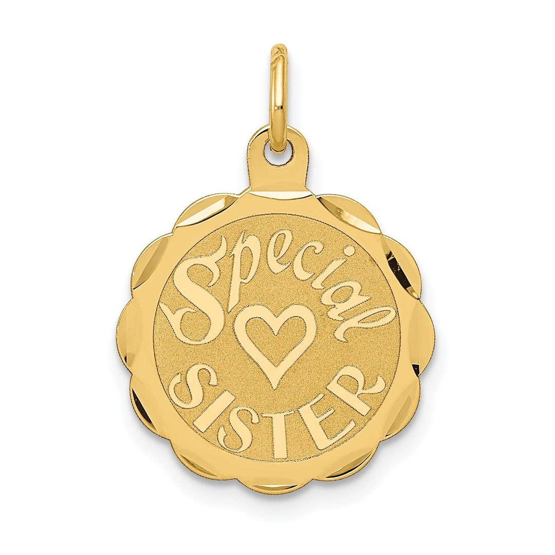 14k Yellow Gold Special Sister Charm Pendant