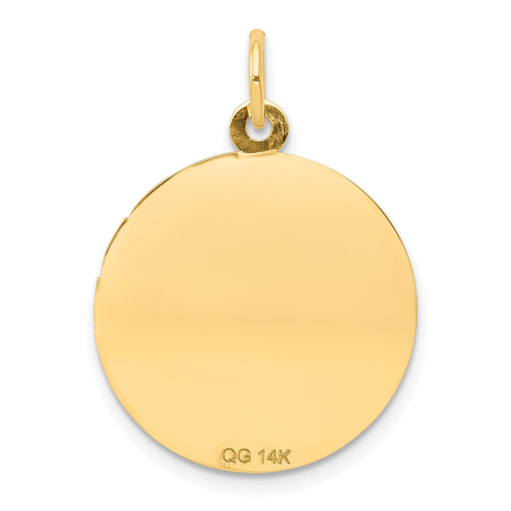 14k Yellow Gold Holy Communion Disc Medal Pendant