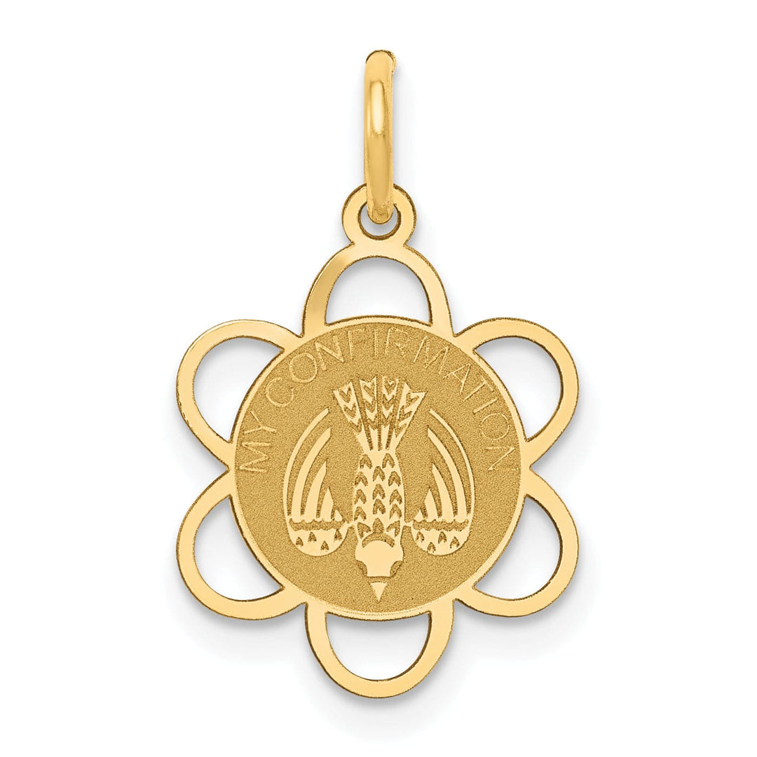 14k Yellow Gold My Confirmation Medal Pendant.
