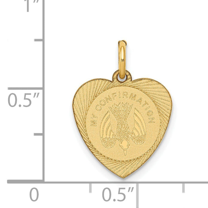 14k Yellow Gold Holy Communion Medal Pendant.