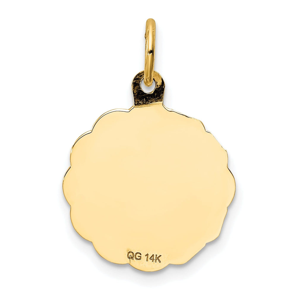 14k Yellow Gold Polish My Confirmation with Dove Design Medal Pendant