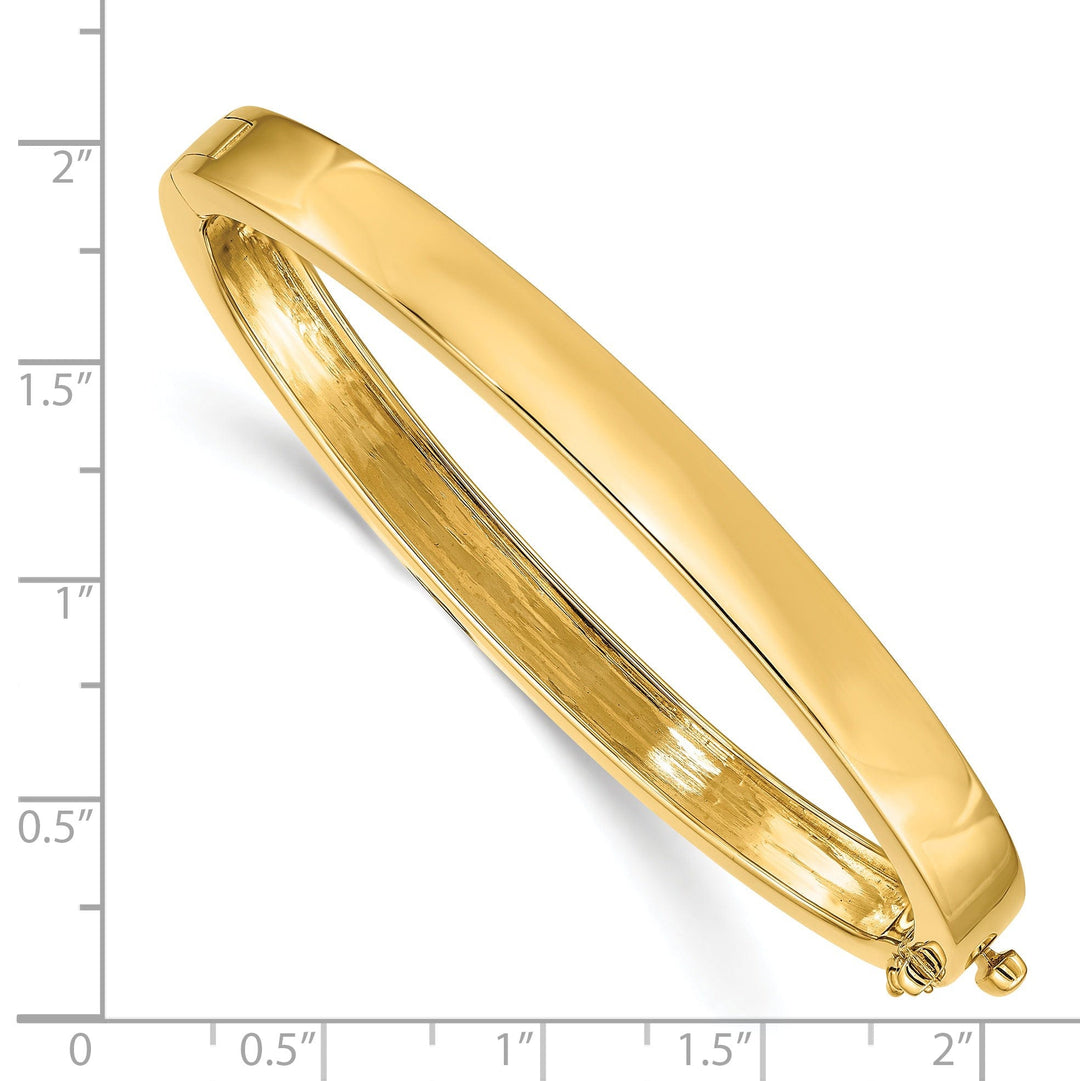14k Yellow Gold Solid Hinged Bangle Bracelet