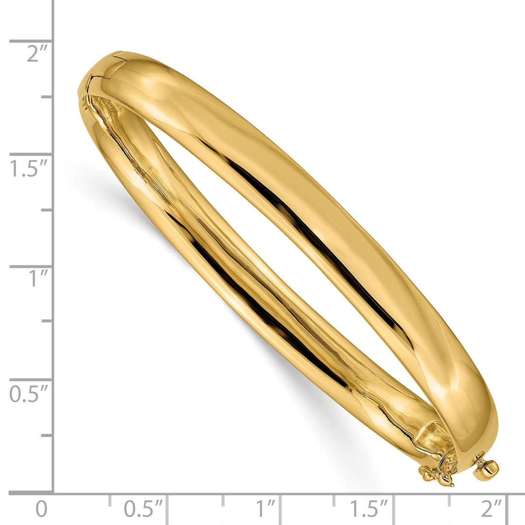 14k Yellow Gold Solid Hinged Bangle Bracelet