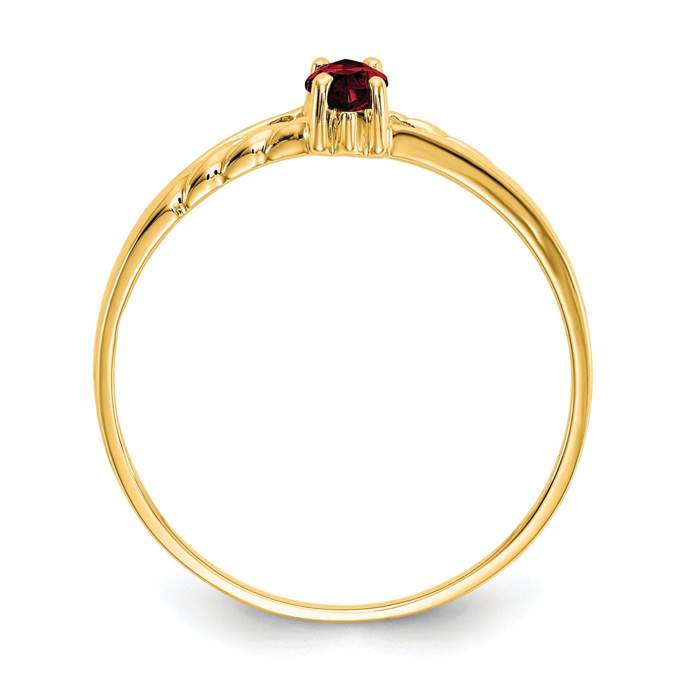 14k Yellow Gold Polished Garnet Birthstone Ring