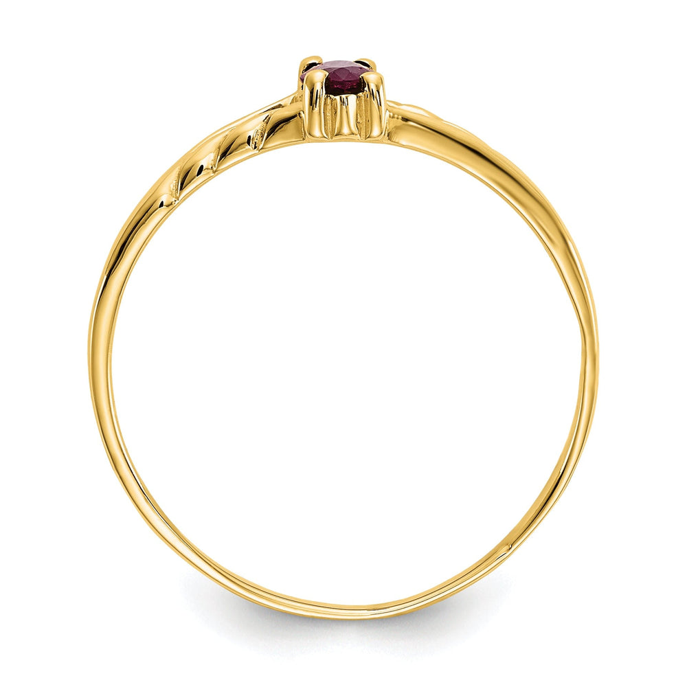 14k Yellow Gold Polished Ruby Birthstone Ring