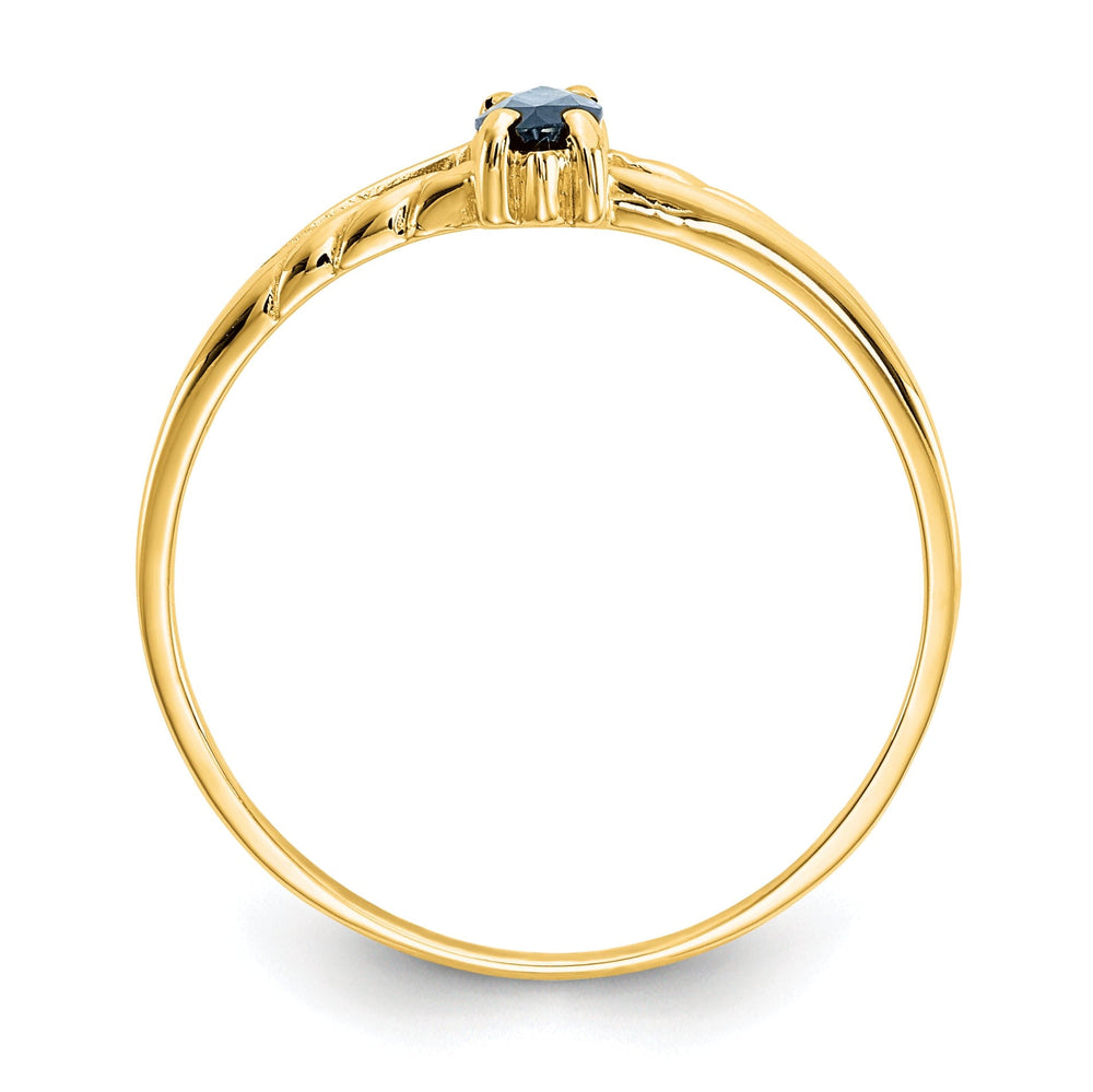 14k Yellow Gold Polished Sapphire Birthstone Ring