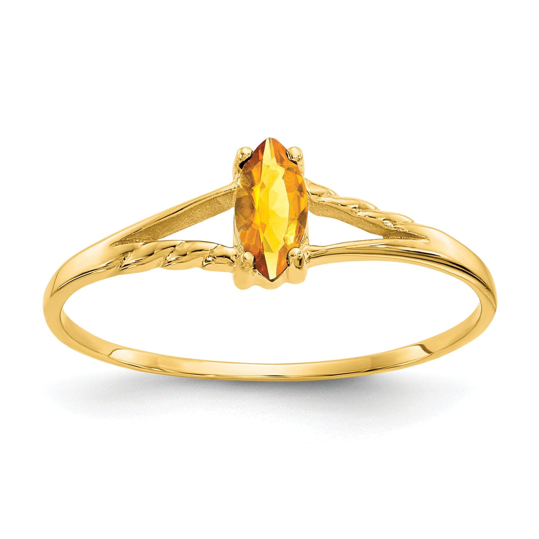 14k Yellow Gold Polished Citrine Birthstone Ring