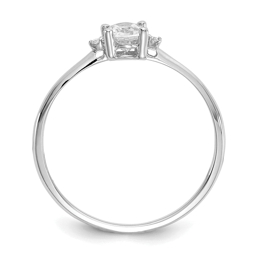 14k White Gold Diamond White Topaz Ring