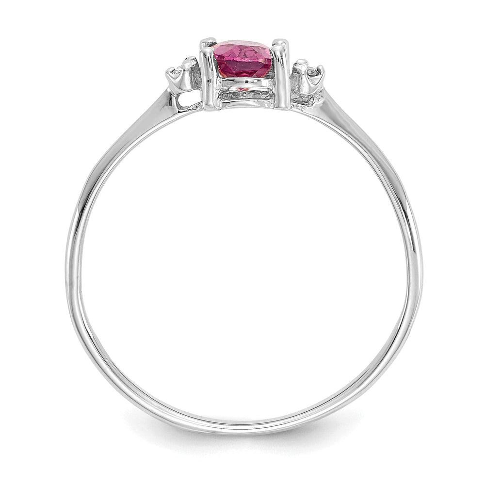 14k White Gold Diamond Pink Tourmaline Ring