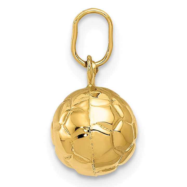 14k Yellow Gold 3-D Soccer Ball Charm Pendant