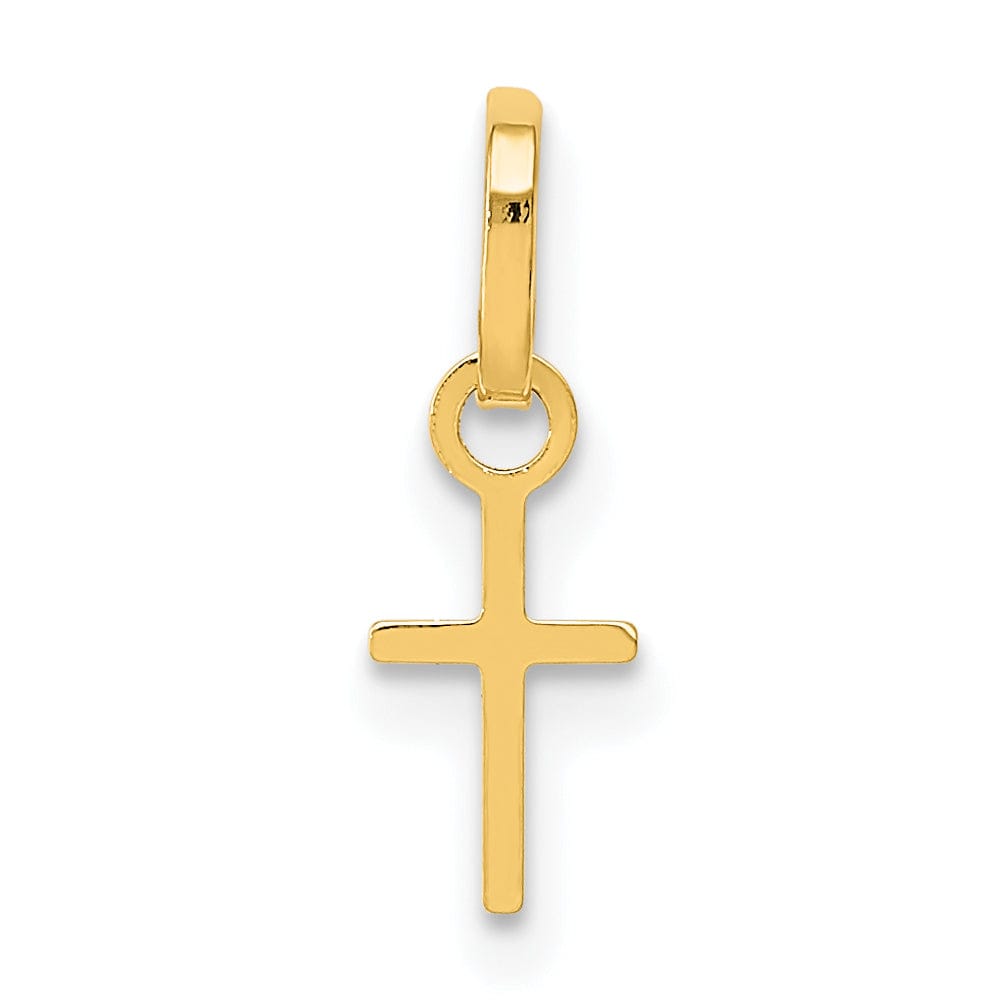 14k Yellow Gold Cross Charm