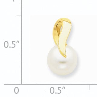 14k Yellow Gold Polished Pearl Pendant