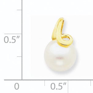 14k Yellow Gold Polished Cultured Pearl Pendant