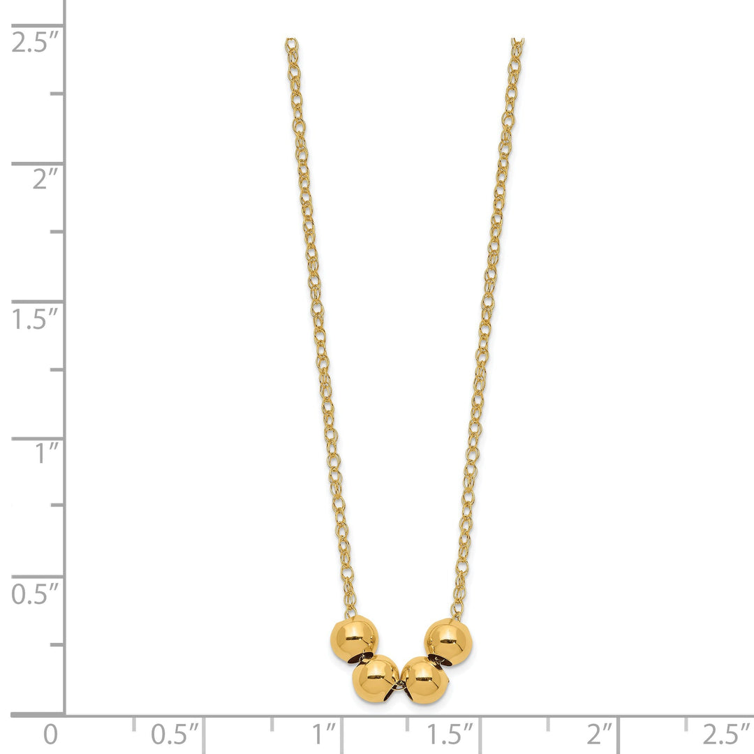 14k Yellow Gold Chain with four spacer beads
