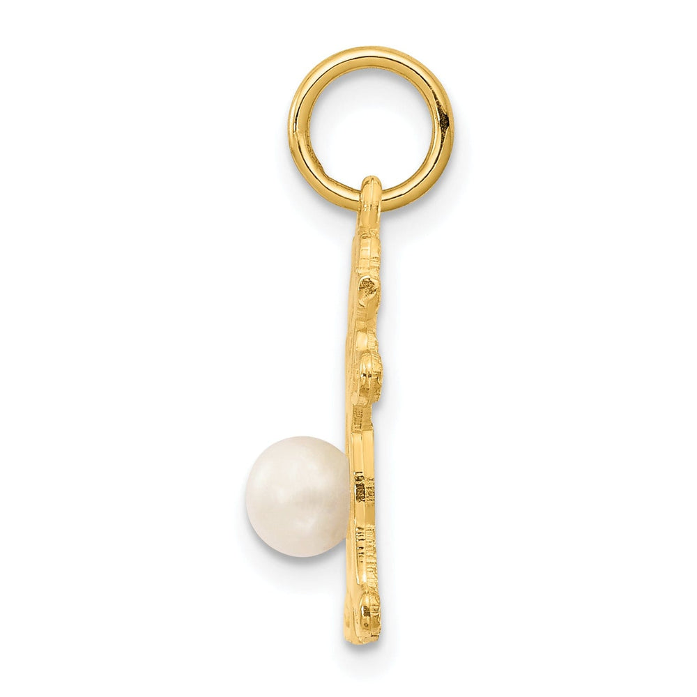 14k Yellow Gold Girl Oval Cultured Pearl