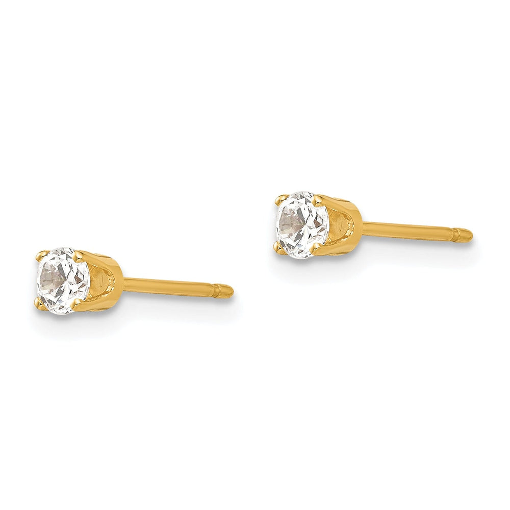 14k Yellow Gold Cubic Zirconia Stud Earrings