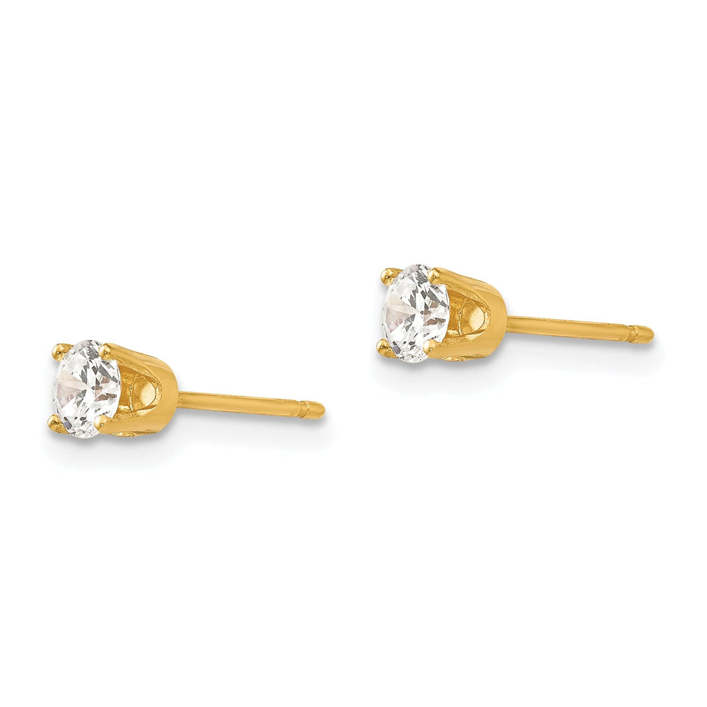 14k Yellow Gold Cubic Zirconia Stud Earrings