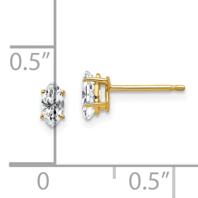 14k Yellow Gold Marquise Cubic Zirconia Earring