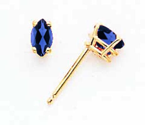 14k Yellow Gold Marquise Sapphire Earring