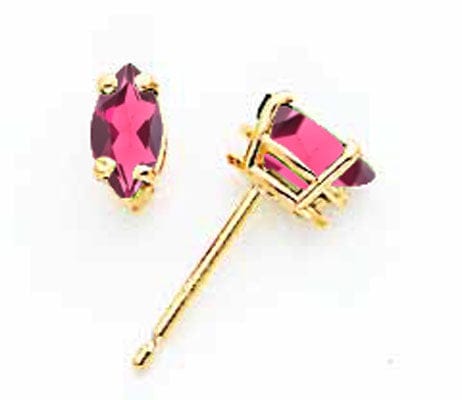 14k Yellow Gold Marquise Rhodalite Garnet Earring