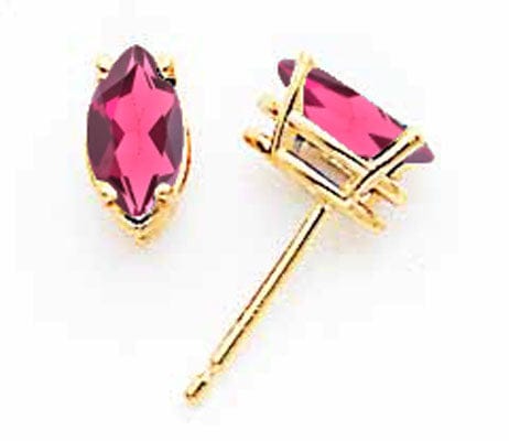 14k Yellow Gold Marquise Rhodalite Garnet Earring