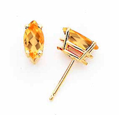 14k Yellow Gold Marquise Citrine Earring