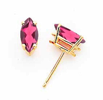 14k Yellow Gold Marquise Rhodalite Garnet Earring