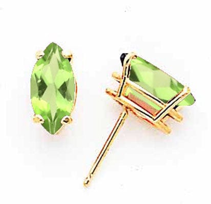 14k Yellow Gold Marquise Peridot Earring