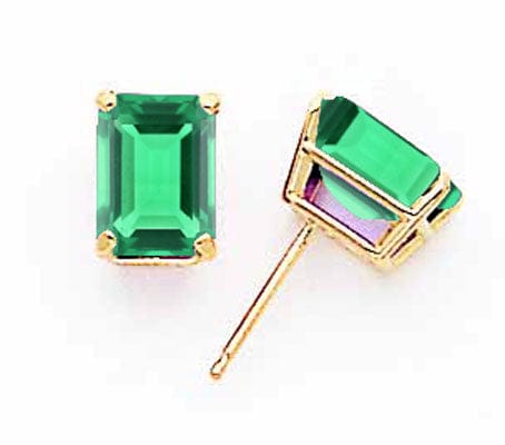 14k Yellow Gold Emerald Cut Mount St. Helens Earri