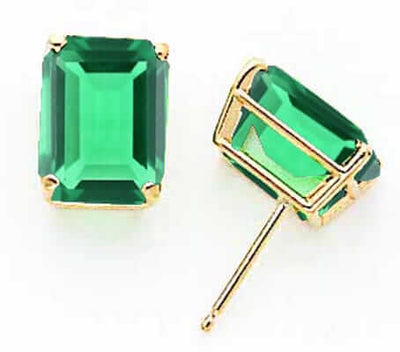 14k Gold Emerald Cut Mount St. Helens Earrings