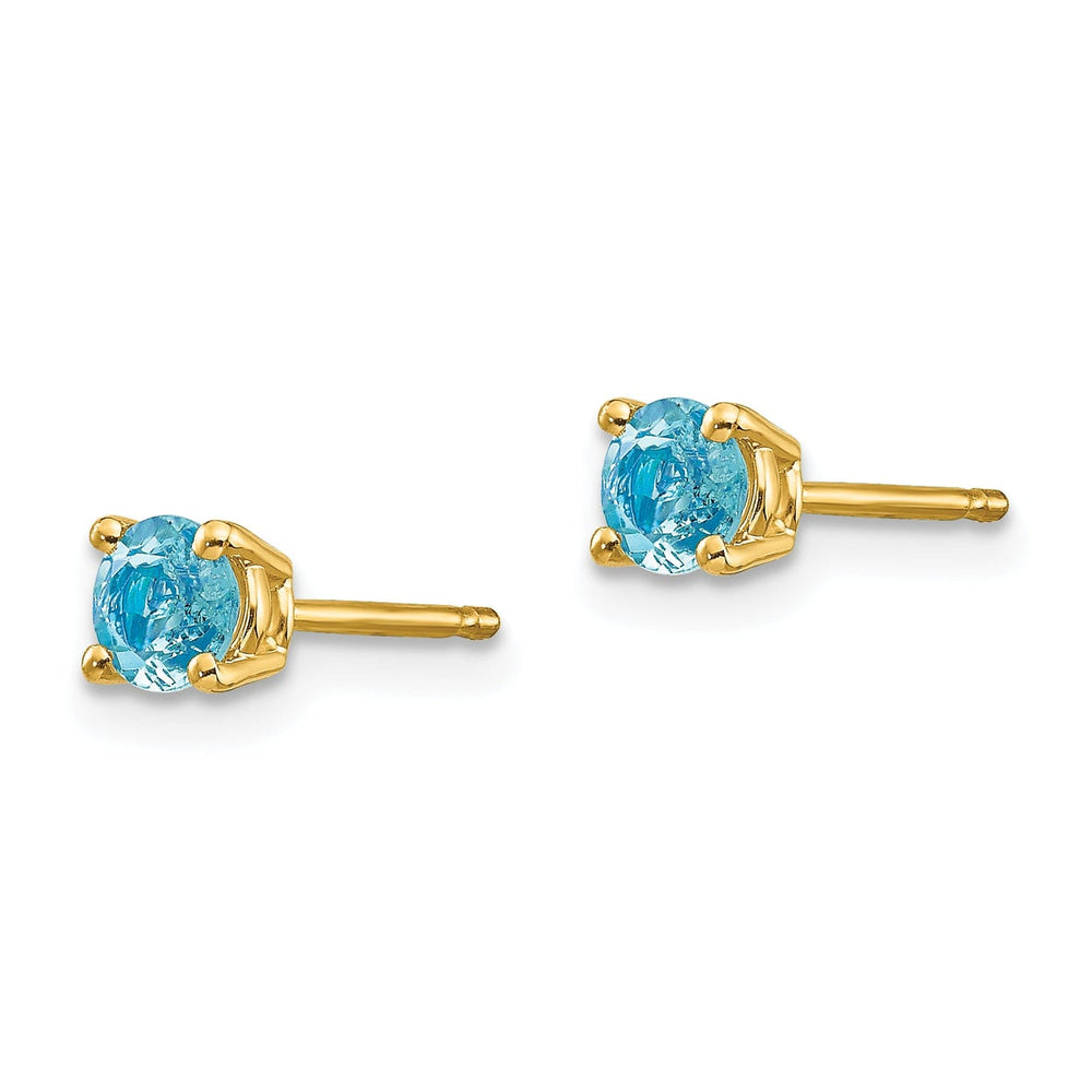 14k Yellow Gold Aquamarine Earrings