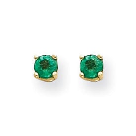 14k Yellow Gold Emerald Earring
