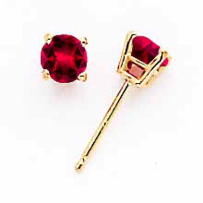 14k Yellow Gold Ruby Earring