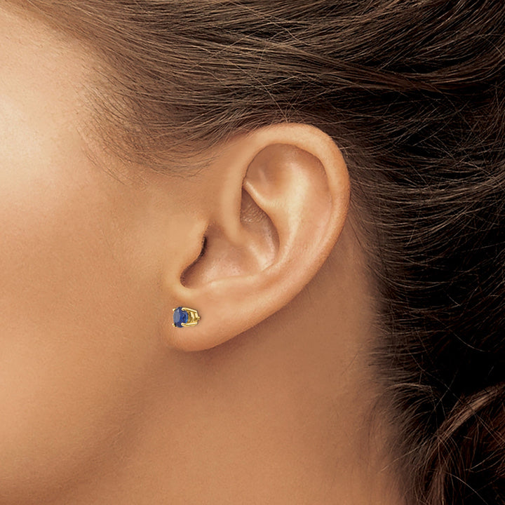 14k Yellow Gold Sapphire Earrings