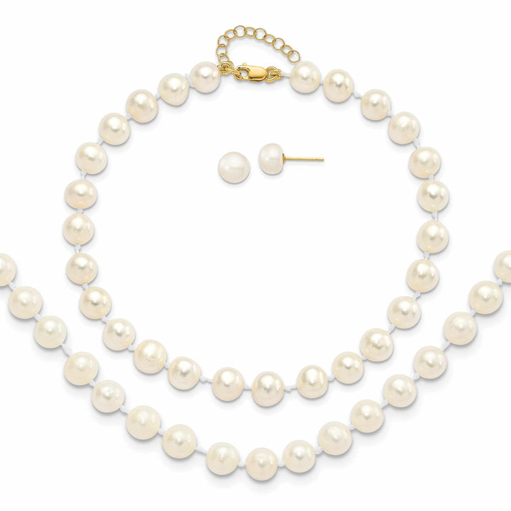 14k FWC Pearl Bracelet Necklace Earring