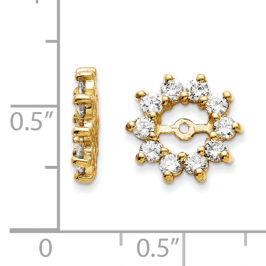 14k Yellow Gold 3/4 Carat Diamond Earring Jackets
