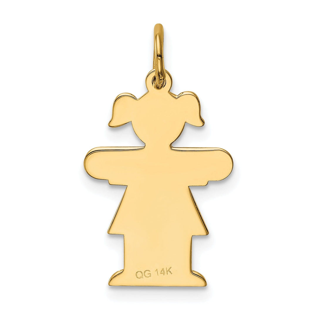 14k Yellow Gold Girl With Pigtails Hugs Charm