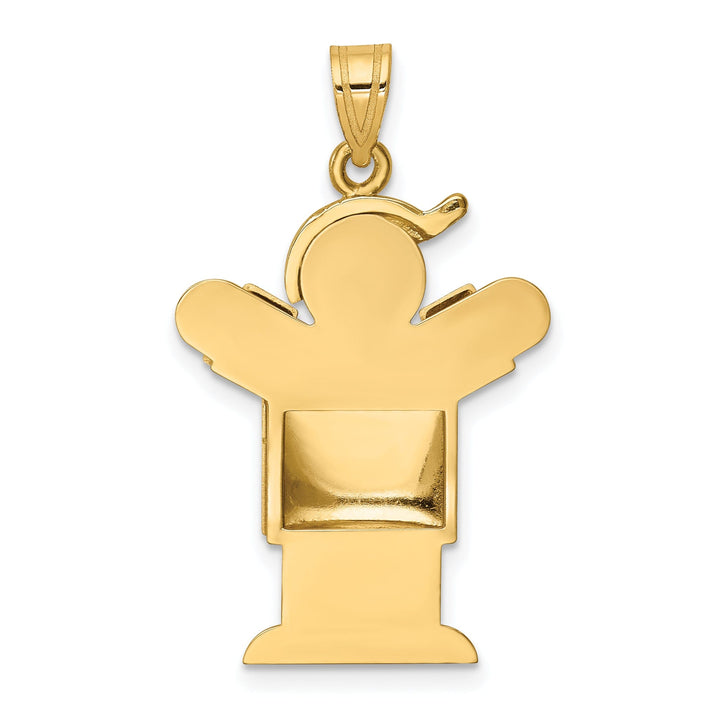 14k Yellow Gold Puffed Boy With Hat Love Charm