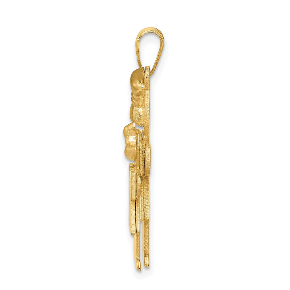 14k Yellow Gold Two Sisters Hugs Charm
