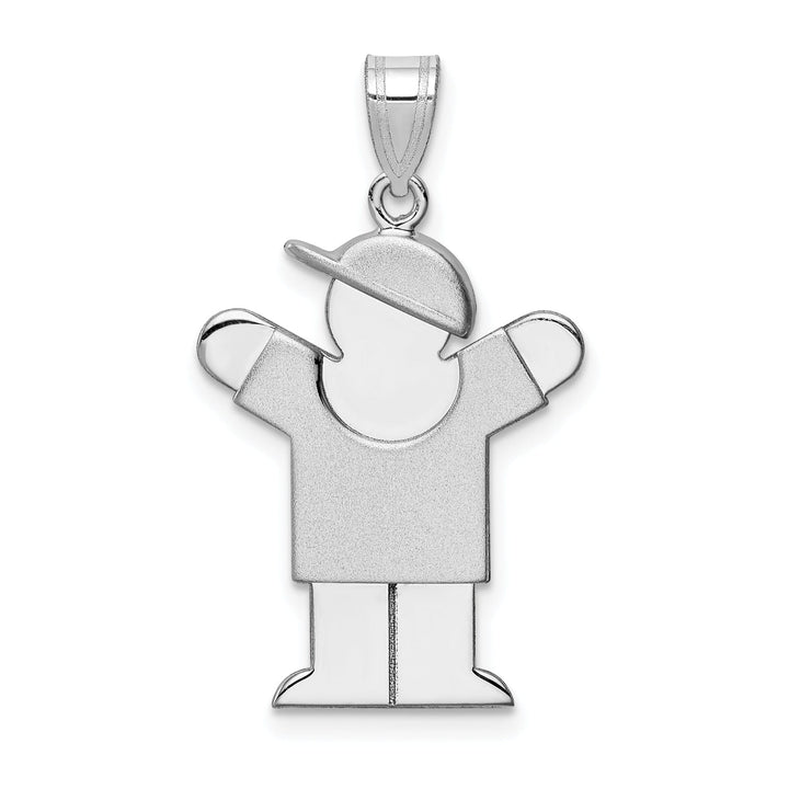 14k White Gold Solid Boy With Hat Love Charm