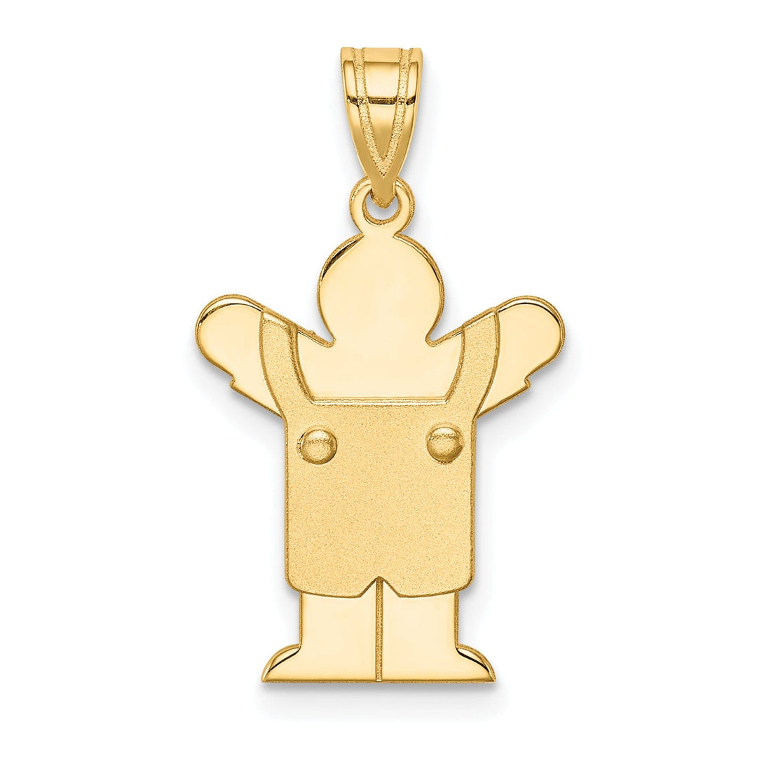 14k Yellow Gold Solid Love Boy With Overalls Charm