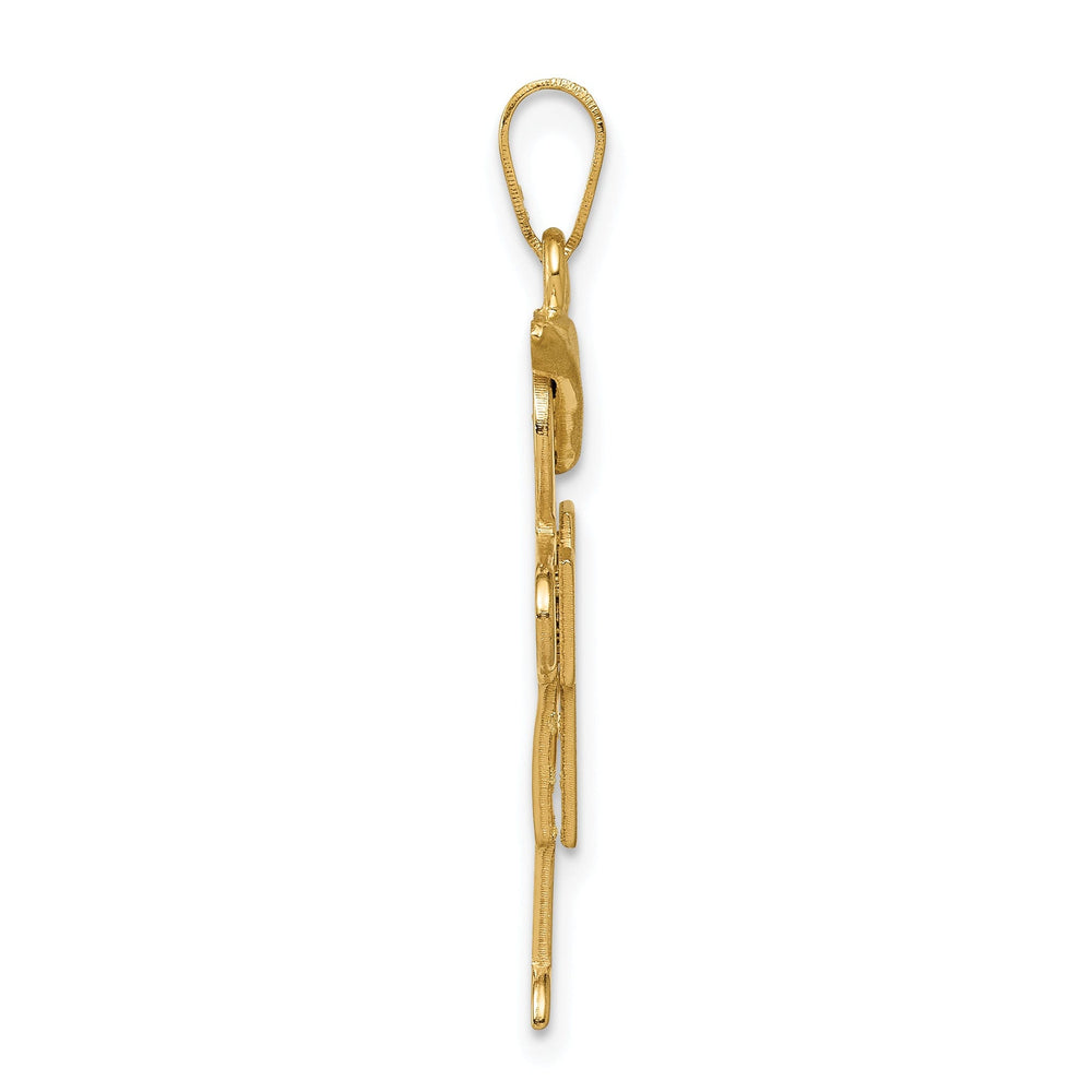14k Yellow Gold Polished Boy With Hat Hugs Charm