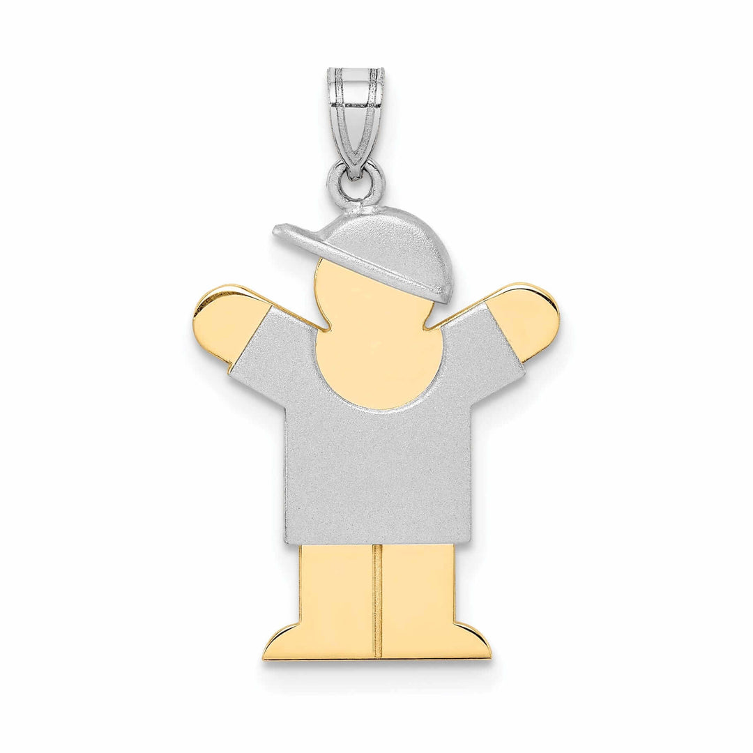 14 Two-tone Polished Small Boy With Hat Love Charm