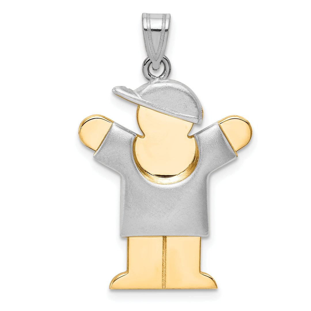 14k Two-tone Puffed Boy With Hat Love Charm