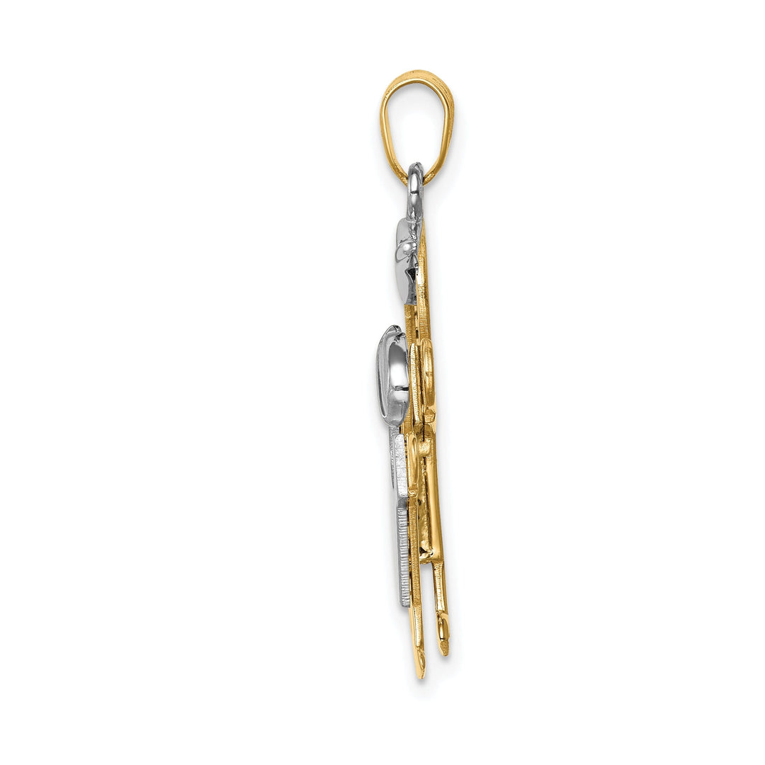14k Two-tone Big Brother/Little Brother Joy Charm