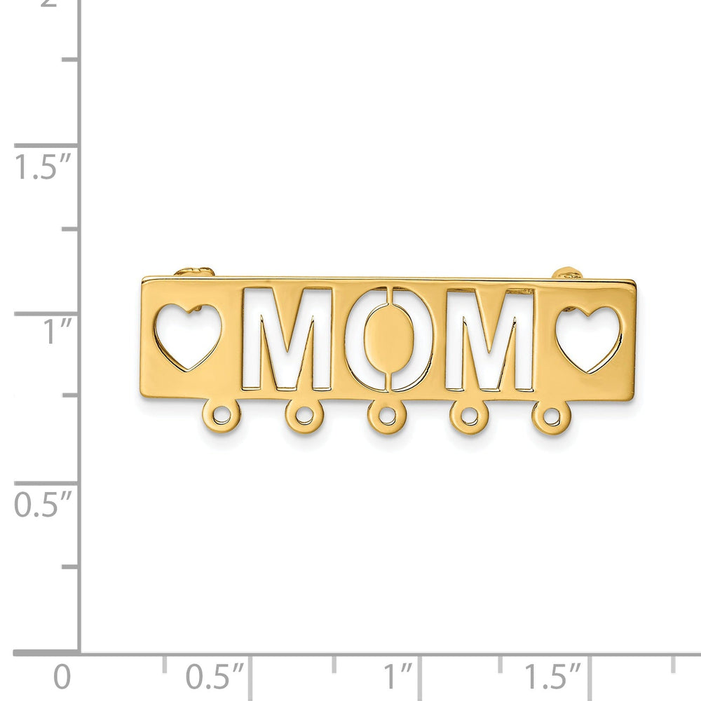 14k Yellow Gold Polished Mom Pin