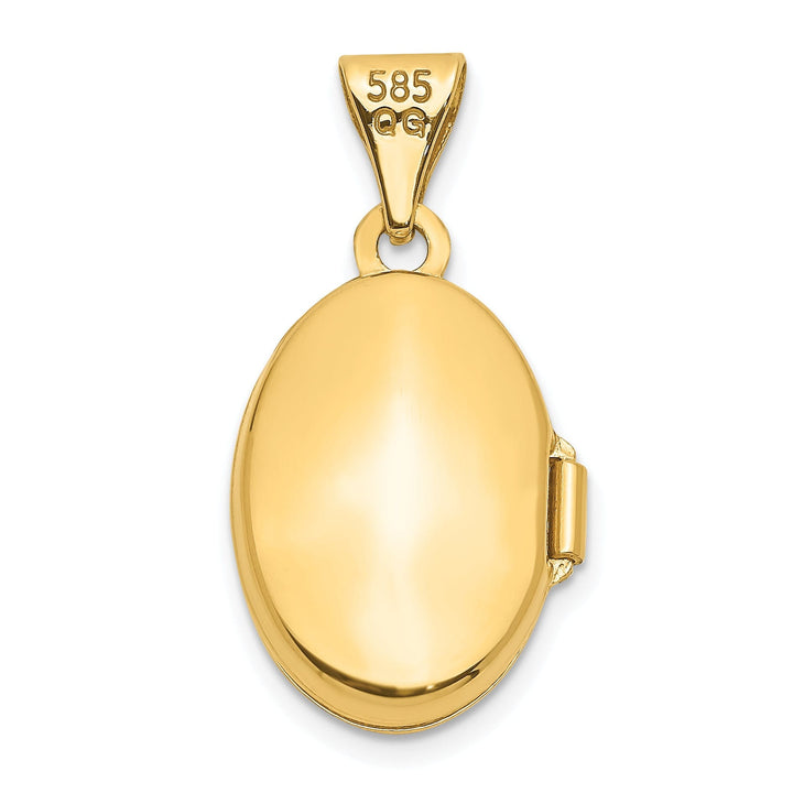 14k Yellow Gold Plain Polished Oval Locket