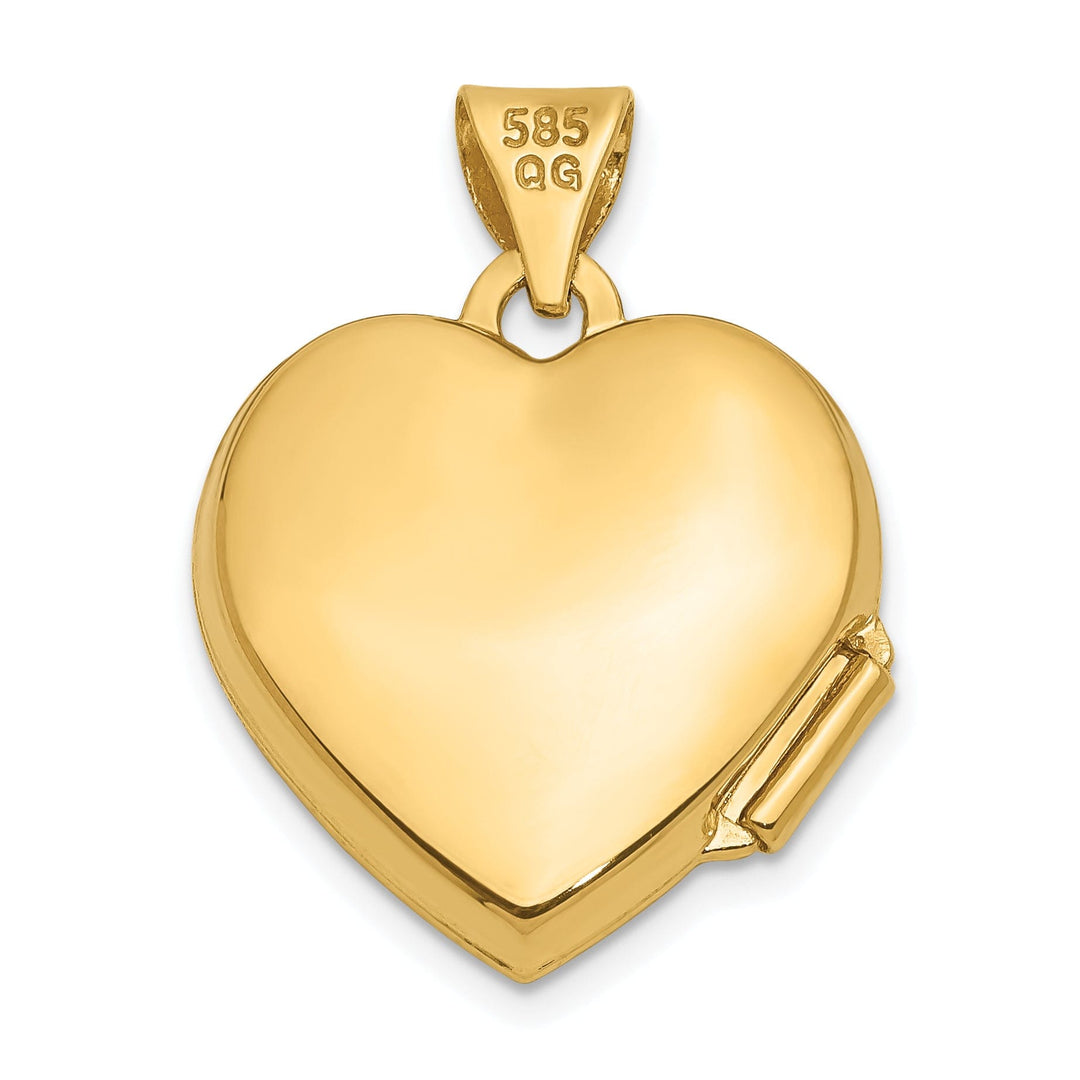 14k Yellow Gold Scroll Heart Locket
