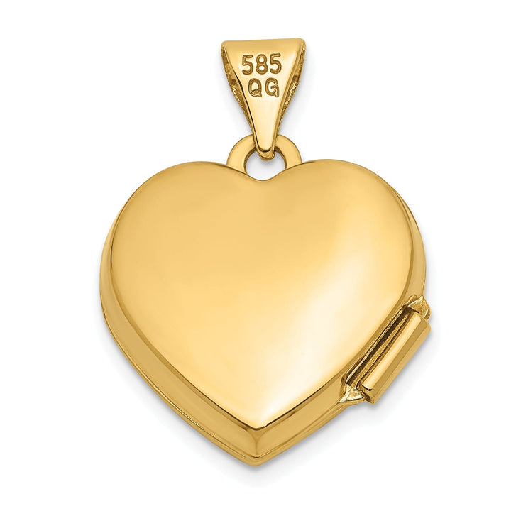 14k Yellow Gold Domed Heart Locket